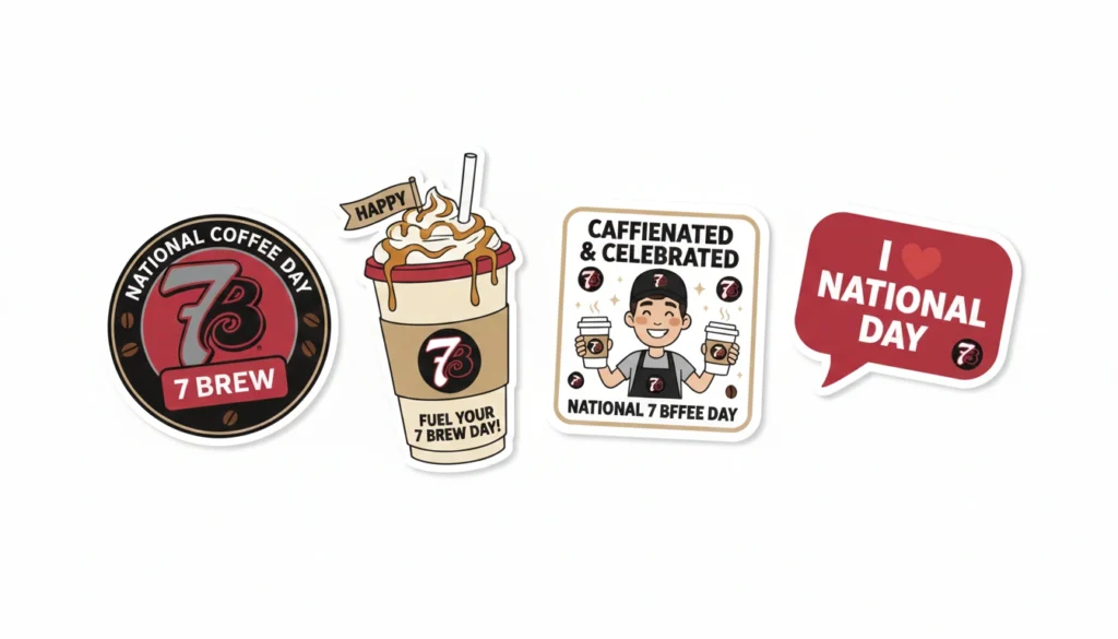 7 Brew National Coffee Day stickers